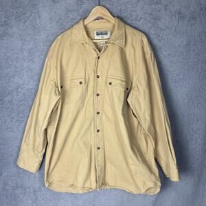 Stormy Kromer Shirt Mens XL Tan Button Up Long Sleeve Heavyweight Workwear USA